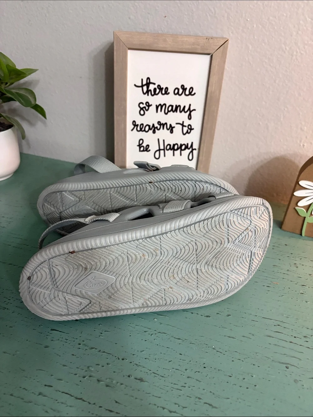 Chaco Light Gray Strappy Kids Sandals